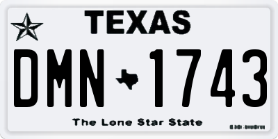 TX license plate DMN1743