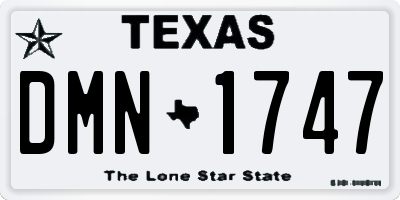 TX license plate DMN1747