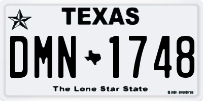 TX license plate DMN1748