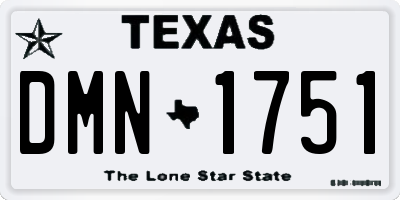 TX license plate DMN1751