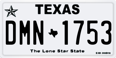 TX license plate DMN1753