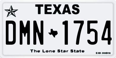 TX license plate DMN1754
