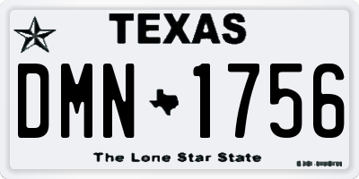 TX license plate DMN1756