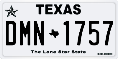 TX license plate DMN1757