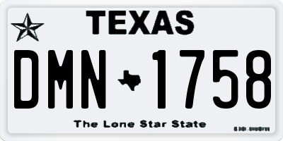 TX license plate DMN1758