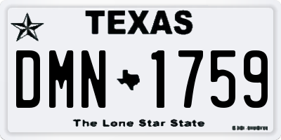 TX license plate DMN1759