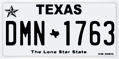 TX license plate DMN1763