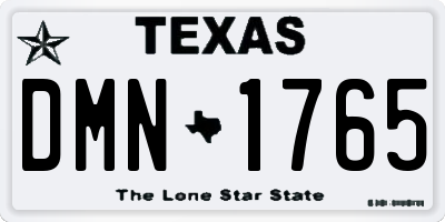 TX license plate DMN1765