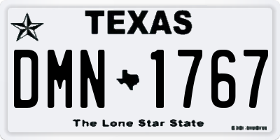 TX license plate DMN1767