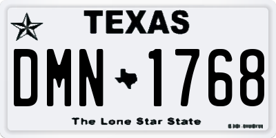 TX license plate DMN1768