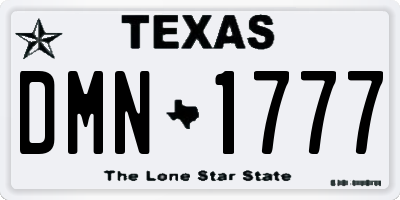 TX license plate DMN1777