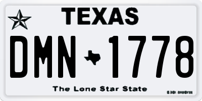 TX license plate DMN1778