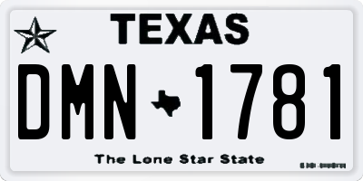 TX license plate DMN1781
