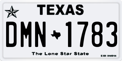 TX license plate DMN1783