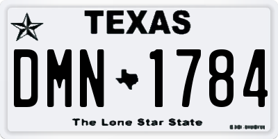 TX license plate DMN1784
