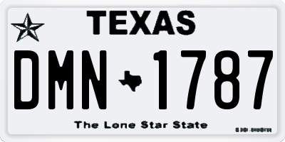 TX license plate DMN1787