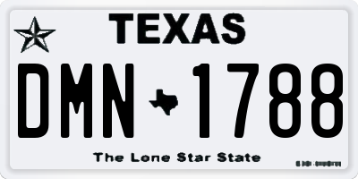 TX license plate DMN1788