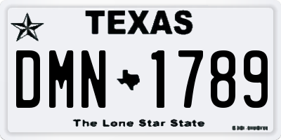 TX license plate DMN1789
