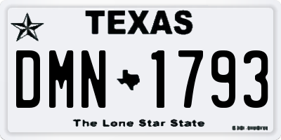 TX license plate DMN1793