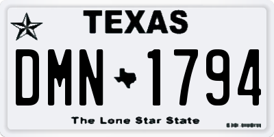 TX license plate DMN1794