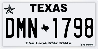 TX license plate DMN1798