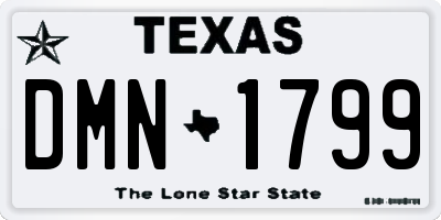TX license plate DMN1799