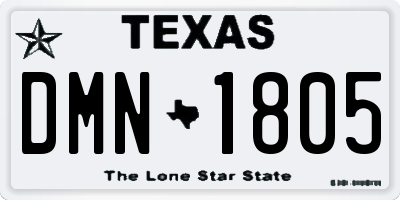 TX license plate DMN1805