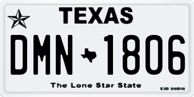 TX license plate DMN1806