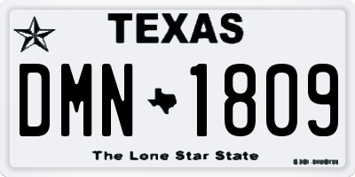 TX license plate DMN1809