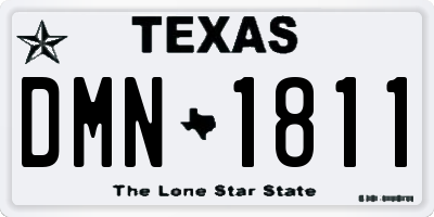 TX license plate DMN1811