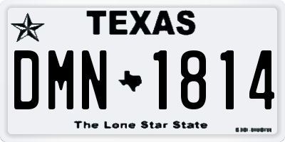 TX license plate DMN1814