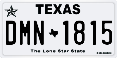 TX license plate DMN1815