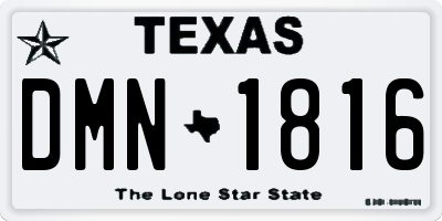 TX license plate DMN1816