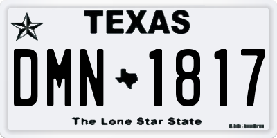 TX license plate DMN1817