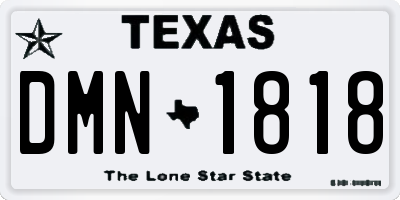 TX license plate DMN1818