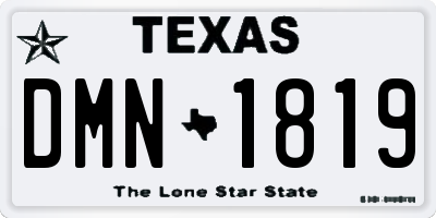 TX license plate DMN1819