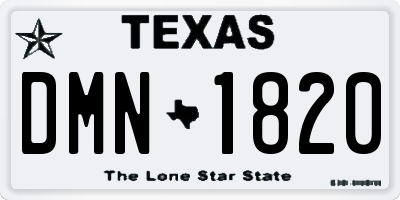 TX license plate DMN1820