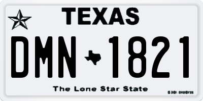 TX license plate DMN1821