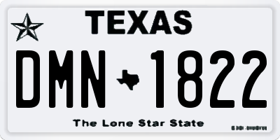 TX license plate DMN1822