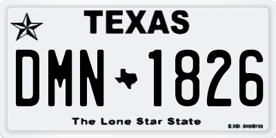 TX license plate DMN1826