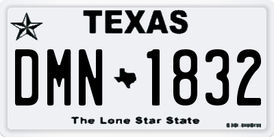 TX license plate DMN1832