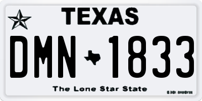 TX license plate DMN1833