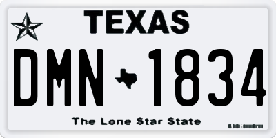 TX license plate DMN1834