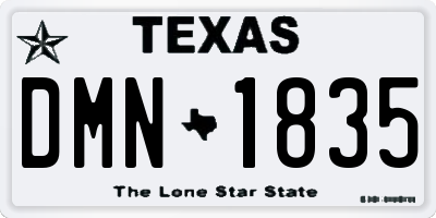 TX license plate DMN1835