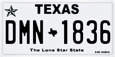 TX license plate DMN1836