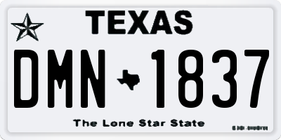 TX license plate DMN1837