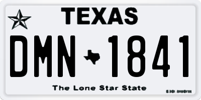 TX license plate DMN1841