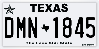 TX license plate DMN1845