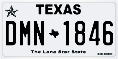 TX license plate DMN1846