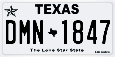 TX license plate DMN1847